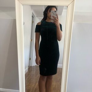 Green Calvin Klein Velour Dress